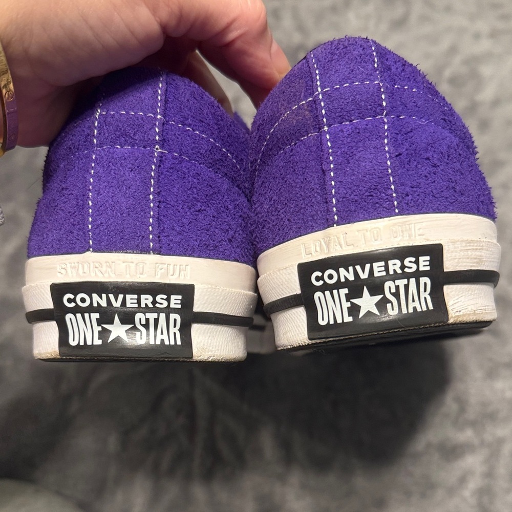 Converse One Star Purple Suede Sneakers with Black laces. - Picture 3 of 5